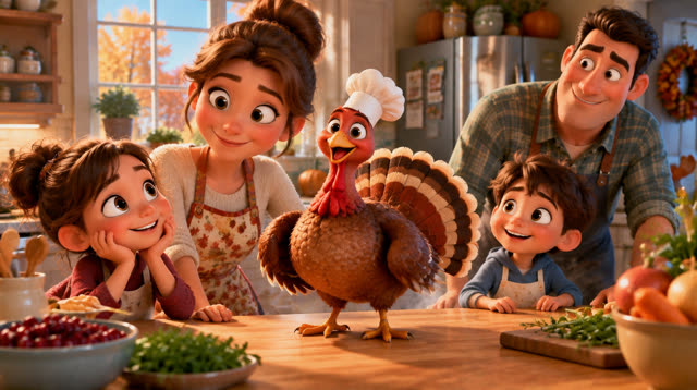 Scene 2 - The turkey who wanted to be a chef