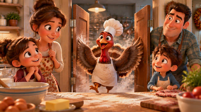 Scene 3 - The turkey who wanted to be a chef