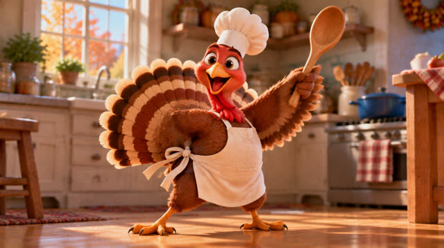 Scene 5 - The turkey who wanted to be a chef