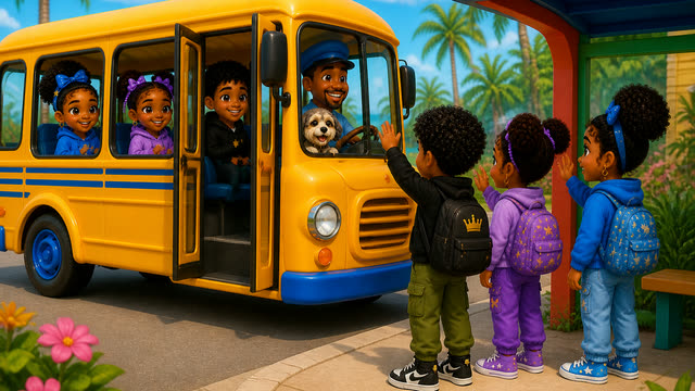 Scene 17 - The Wheels on the Bus | Round and Round on the Soca Bus