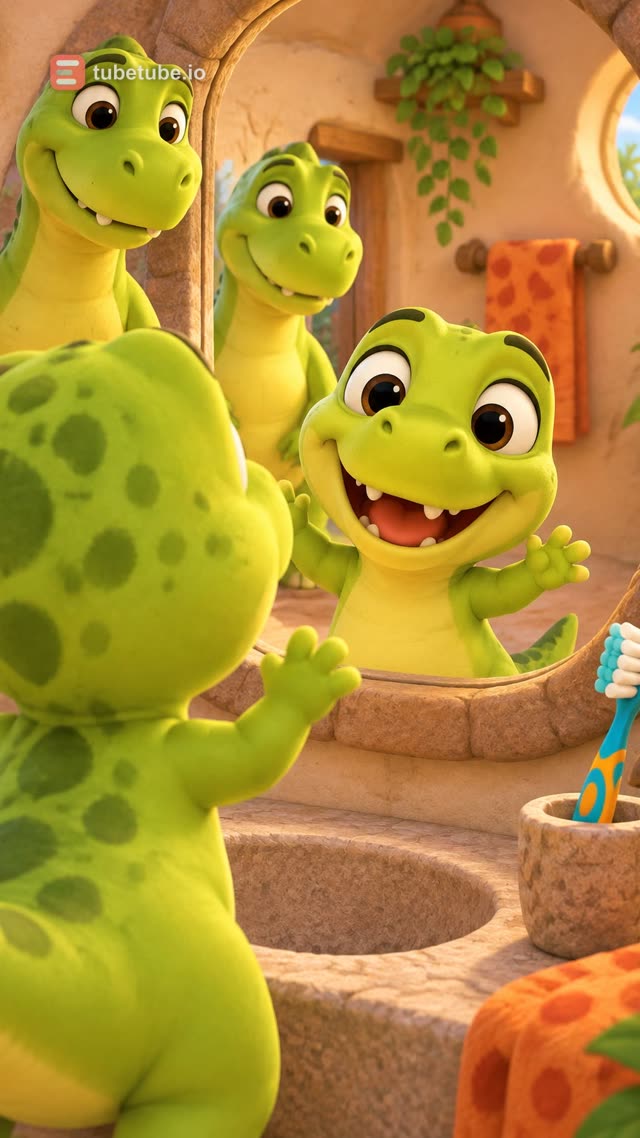 Scene 3 - Dinosaur, Dinosaur, Brush your teeth!