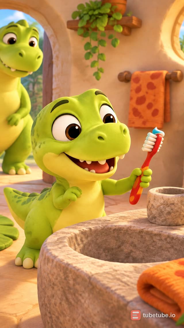 Scene 4 - Dinosaur, Dinosaur, Brush your teeth!