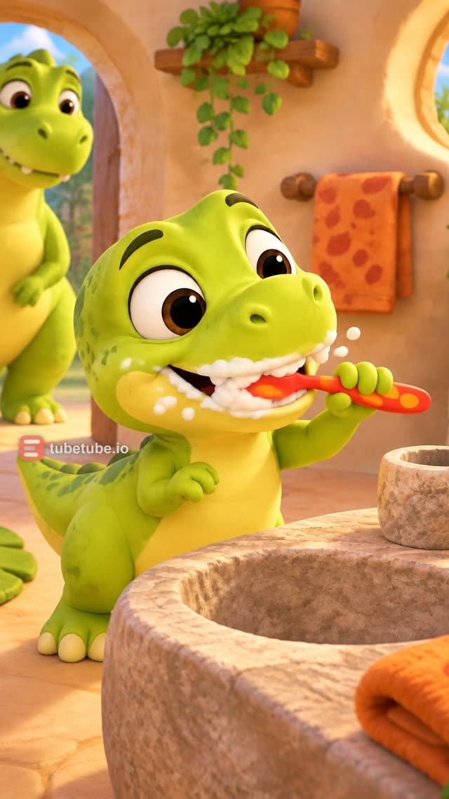 Scene 5 - Dinosaur, Dinosaur, Brush your teeth!