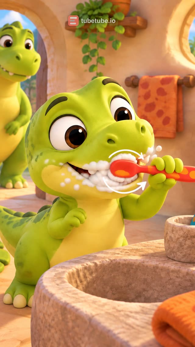 Scene 6 - Dinosaur, Dinosaur, Brush your teeth!