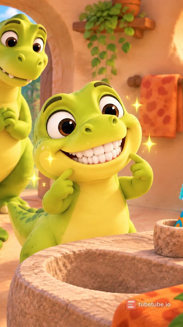 Scene 8 - Dinosaur, Dinosaur, Brush your teeth!