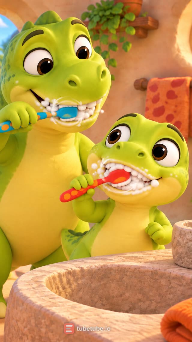 Scene 11 - Dinosaur, Dinosaur, Brush your teeth!