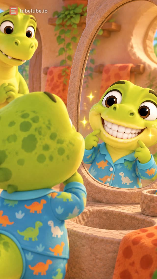 Scene 12 - Dinosaur, Dinosaur, Brush your teeth!