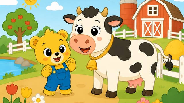 Sunny, happy little farm