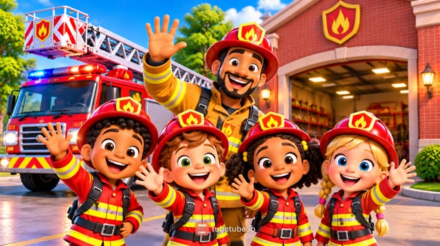 Scene 2 - 🚒 Pin-Pon, les petits pompiers ! 🎶 | Chanson des Pompiers pour Enfants | Comptine 3-5 Ans