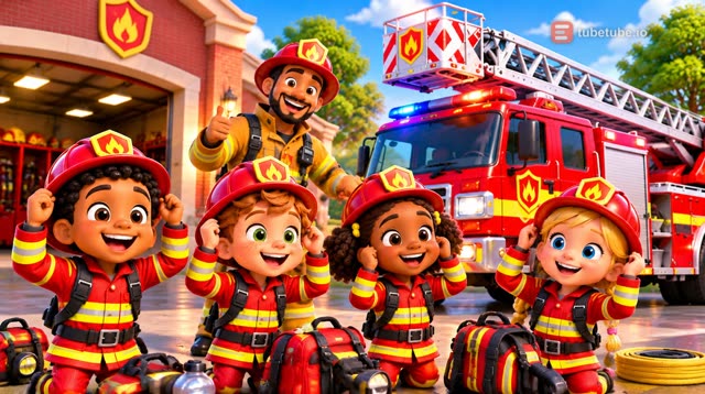 Scene 3 - 🚒 Pin-Pon, les petits pompiers ! 🎶 | Chanson des Pompiers pour Enfants | Comptine 3-5 Ans