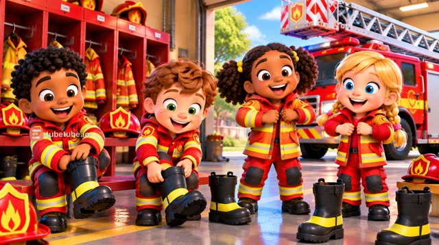 Scene 5 - 🚒 Pin-Pon, les petits pompiers ! 🎶 | Chanson des Pompiers pour Enfants | Comptine 3-5 Ans