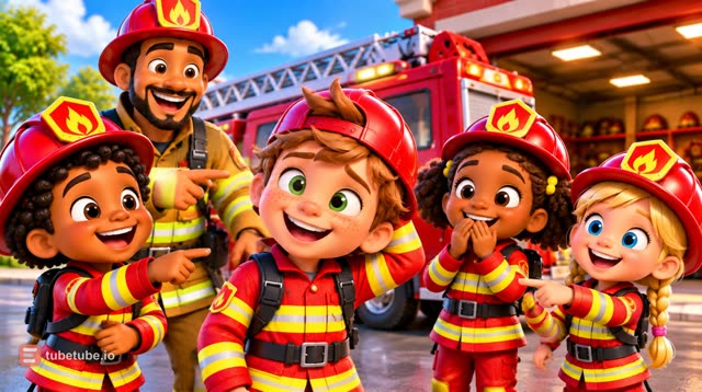 Scene 11 - 🚒 Pin-Pon, les petits pompiers ! 🎶 | Chanson des Pompiers pour Enfants | Comptine 3-5 Ans