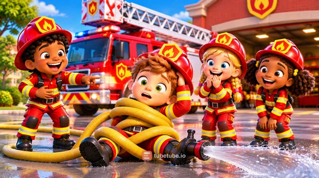 Scene 12 - 🚒 Pin-Pon, les petits pompiers ! 🎶 | Chanson des Pompiers pour Enfants | Comptine 3-5 Ans