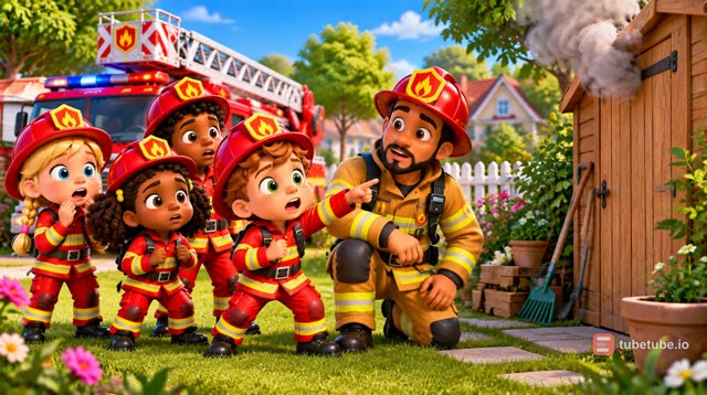 Scene 17 - 🚒 Pin-Pon, les petits pompiers ! 🎶 | Chanson des Pompiers pour Enfants | Comptine 3-5 Ans