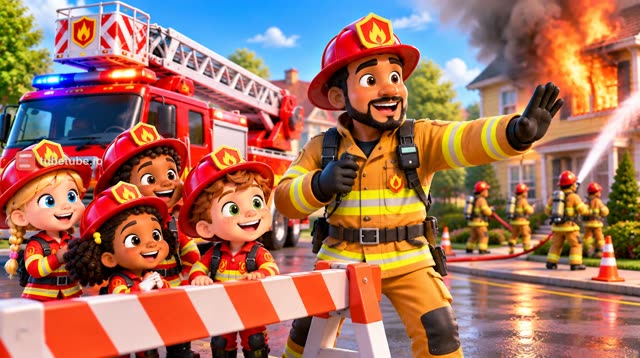 Scene 18 - 🚒 Pin-Pon, les petits pompiers ! 🎶 | Chanson des Pompiers pour Enfants | Comptine 3-5 Ans