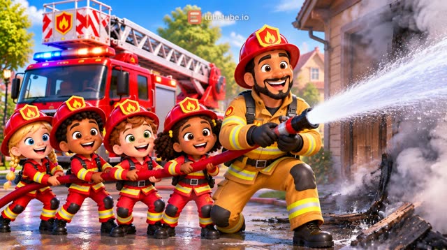 Scene 19 - 🚒 Pin-Pon, les petits pompiers ! 🎶 | Chanson des Pompiers pour Enfants | Comptine 3-5 Ans