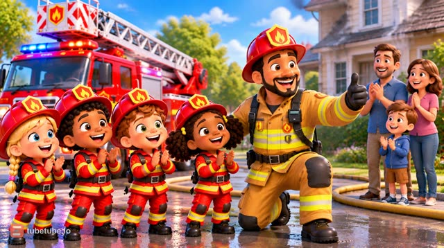 Scene 20 - 🚒 Pin-Pon, les petits pompiers ! 🎶 | Chanson des Pompiers pour Enfants | Comptine 3-5 Ans