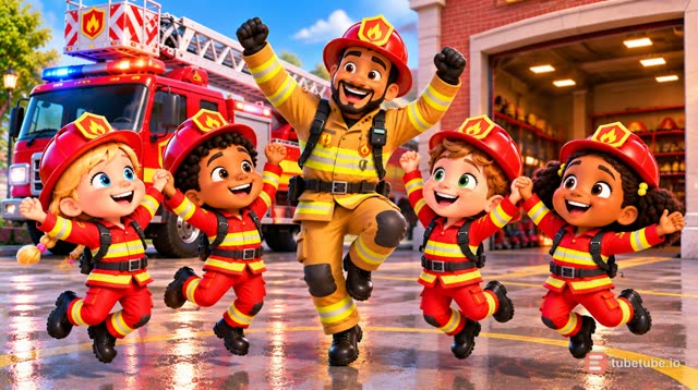 Scene 23 - 🚒 Pin-Pon, les petits pompiers ! 🎶 | Chanson des Pompiers pour Enfants | Comptine 3-5 Ans