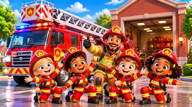 Scene 24 - 🚒 Pin-Pon, les petits pompiers ! 🎶 | Chanson des Pompiers pour Enfants | Comptine 3-5 Ans