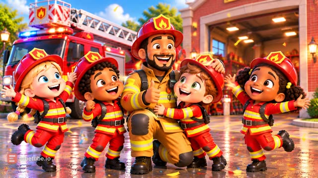 Scene 27 - 🚒 Pin-Pon, les petits pompiers ! 🎶 | Chanson des Pompiers pour Enfants | Comptine 3-5 Ans