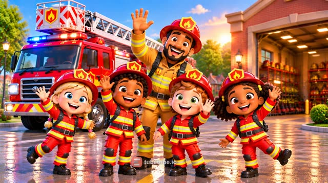 Scene 28 - 🚒 Pin-Pon, les petits pompiers ! 🎶 | Chanson des Pompiers pour Enfants | Comptine 3-5 Ans