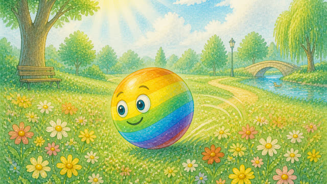 Scene 8 - The Bouncing Rainbow Ball
