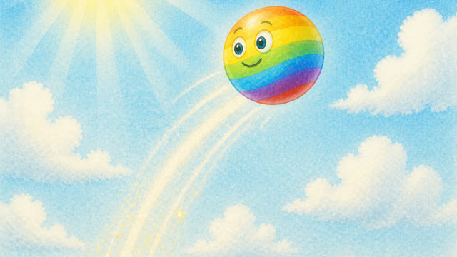 Scene 10 - The Bouncing Rainbow Ball