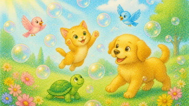 Scene 16 - The Bouncing Rainbow Ball