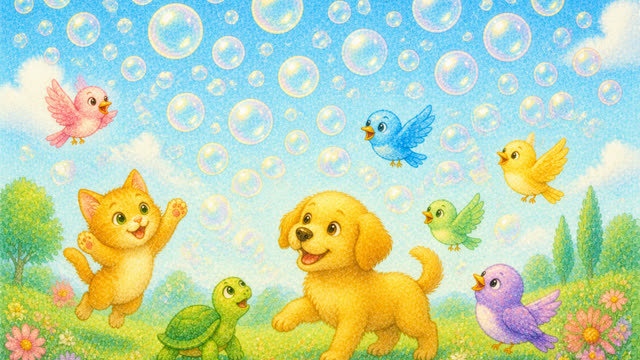 Scene 17 - The Bouncing Rainbow Ball