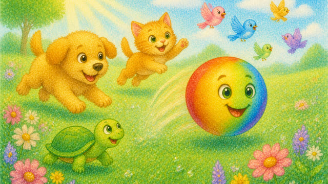Scene 19 - The Bouncing Rainbow Ball