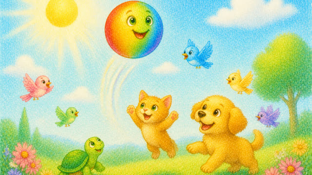Scene 21 - The Bouncing Rainbow Ball