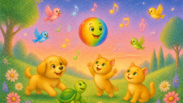 Scene 24 - The Bouncing Rainbow Ball