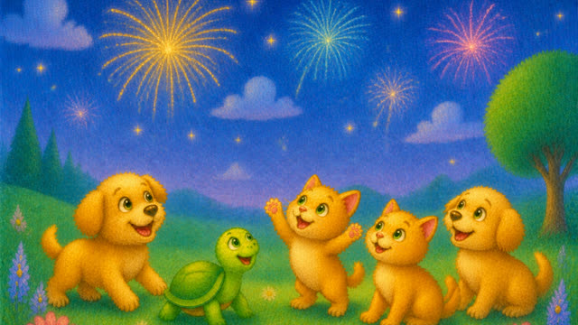 Scene 33 - The Bouncing Rainbow Ball