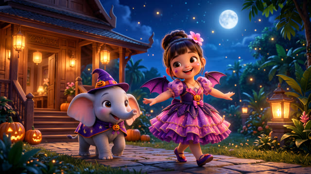Scene 5 - มะลิกับยักษ์ใจดีในคืนฮาโลวีน 🎃
