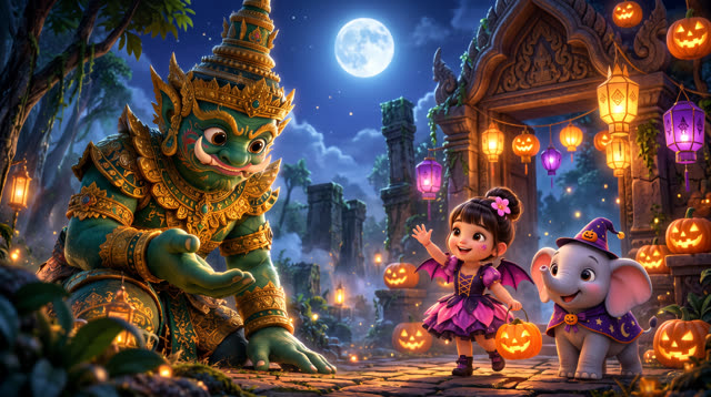 Scene 15 - มะลิกับยักษ์ใจดีในคืนฮาโลวีน 🎃