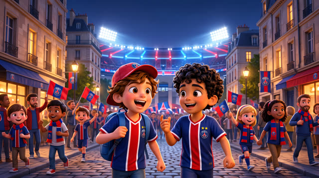 Scene 2 - Noah & Mehdi découvrent le PSG 🔴🔵 | Une soirée au Parc | Lala Kids Planet