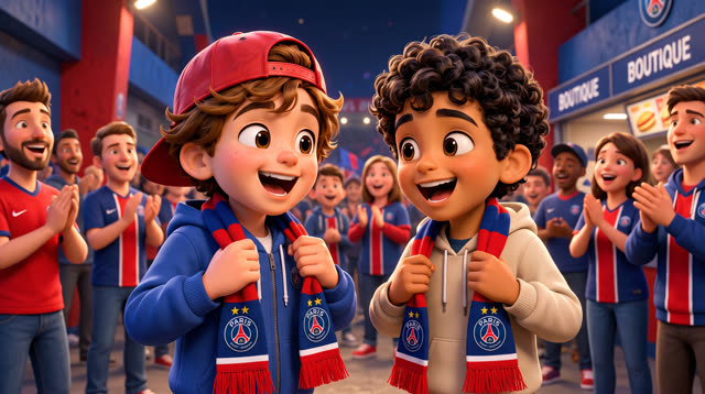 Scene 5 - Noah & Mehdi découvrent le PSG 🔴🔵 | Une soirée au Parc | Lala Kids Planet