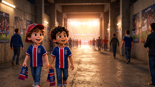 Scene 6 - Noah & Mehdi découvrent le PSG 🔴🔵 | Une soirée au Parc | Lala Kids Planet