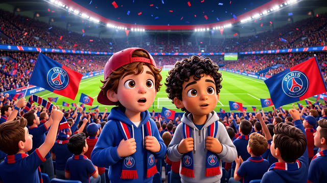 Scene 8 - Noah & Mehdi découvrent le PSG 🔴🔵 | Une soirée au Parc | Lala Kids Planet