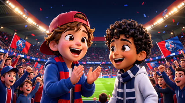 Scene 9 - Noah & Mehdi découvrent le PSG 🔴🔵 | Une soirée au Parc | Lala Kids Planet