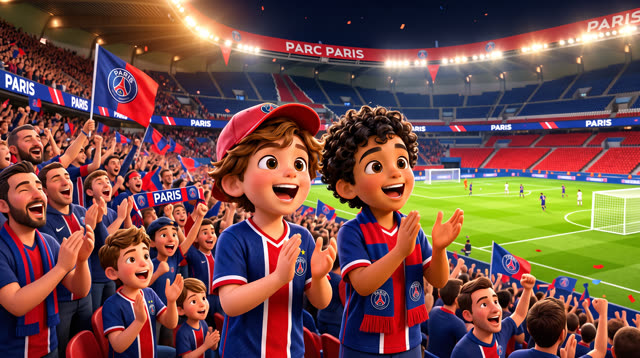 Scene 10 - Noah & Mehdi découvrent le PSG 🔴🔵 | Une soirée au Parc | Lala Kids Planet