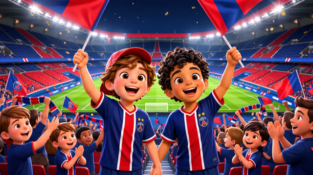 Scene 14 - Noah & Mehdi découvrent le PSG 🔴🔵 | Une soirée au Parc | Lala Kids Planet