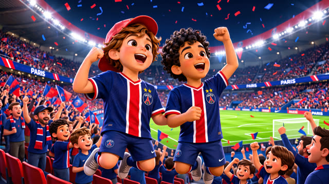 Scene 19 - Noah & Mehdi découvrent le PSG 🔴🔵 | Une soirée au Parc | Lala Kids Planet