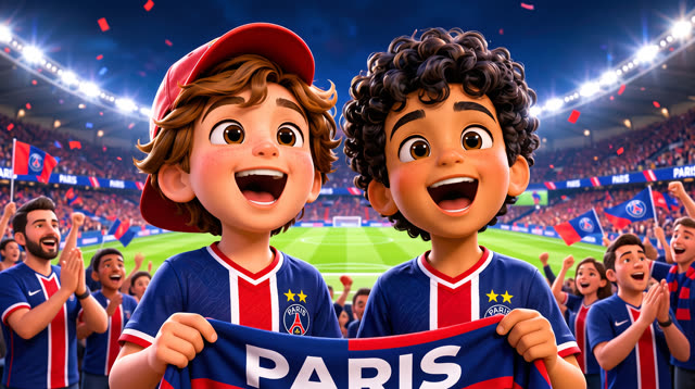 Scene 23 - Noah & Mehdi découvrent le PSG 🔴🔵 | Une soirée au Parc | Lala Kids Planet