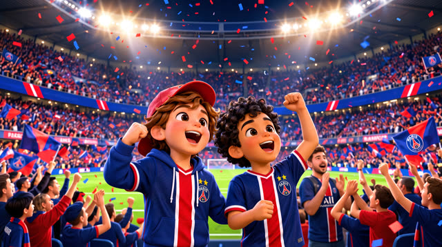 Scene 25 - Noah & Mehdi découvrent le PSG 🔴🔵 | Une soirée au Parc | Lala Kids Planet
