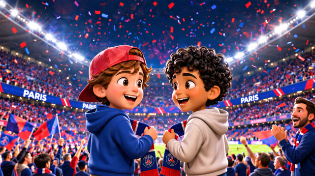 Scene 26 - Noah & Mehdi découvrent le PSG 🔴🔵 | Une soirée au Parc | Lala Kids Planet
