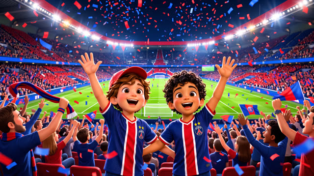 Scene 27 - Noah & Mehdi découvrent le PSG 🔴🔵 | Une soirée au Parc | Lala Kids Planet