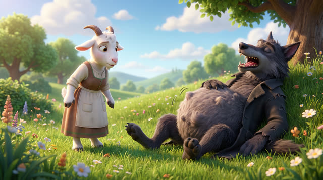 Scene 23 - Le Loup et les Sept Chevreaux