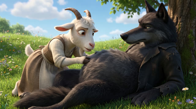 Scene 24 - Le Loup et les Sept Chevreaux