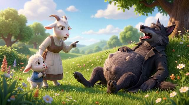 Scene 25 - Le Loup et les Sept Chevreaux
